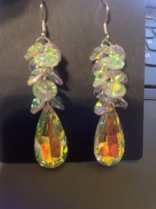 Dangle Clear Rainbow Earrings-RSV|90241