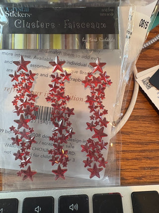 Cluster stickers - stars, black, red (3 pack)|122294