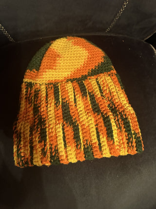 Groovy fall Colors Crochet Beanie #63 VV MTS|127350