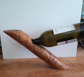 MW Hand Carved Australian Wine Bottle Holder MTS|88644
