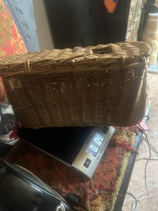 Vintage Pot Belly Wicker Fishing Creel #62 VV MTS|83458