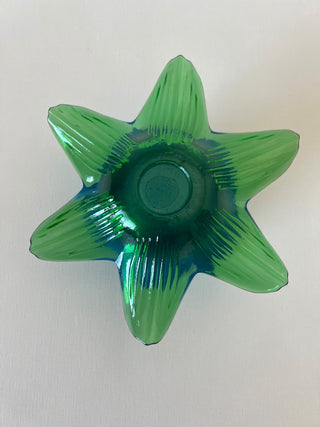 Frosted blue glass tulip votive holder RSV|67633