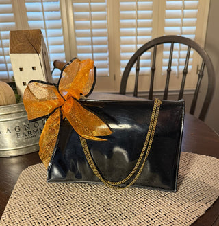 Vintage Bonwit Black Patent Purse RSV|112228