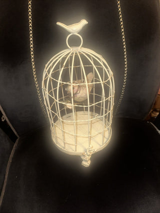 Vintage Metal Bird Cage Approx. 13.5" tall and 7" wide #62 VV MTS