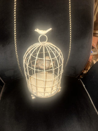 Vintage Metal Bird Cage Approx. 13.5" tall and 7" wide #62 VV MTS