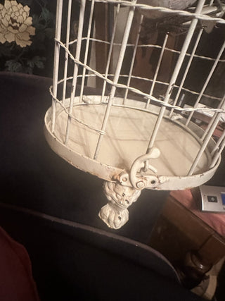 Vintage Metal Bird Cage Approx. 13.5" tall and 7" wide #62 VV MTS