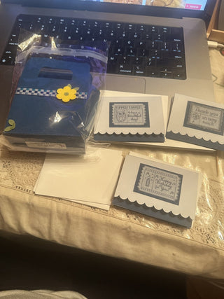 Pack of 5 made by hand blank mini cards #62 VV MTS