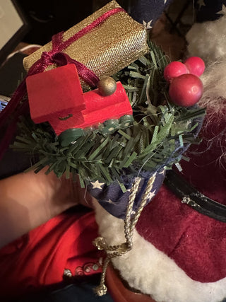 Santa with wood base, Patriotic Vintage #47 VV MTS|126928