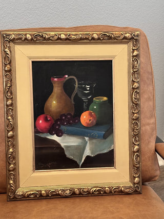 VTG Framed Still Life Oil Painting MTS