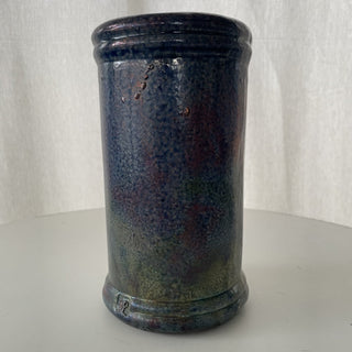 Blue pottery vase w/ wine design RSV