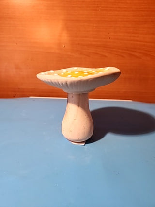 Cute wooden ceramic five inch hand painted mushroom