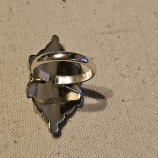 .925 3 stone honey dahlia ring sz 8