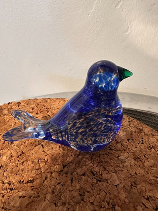 Bird Art Glass Splash Blue MTS