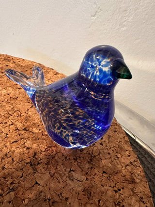 Bird Art Glass Splash Blue MTS