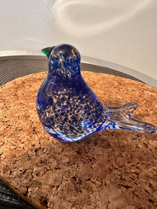 Bird Art Glass Splash Blue MTS