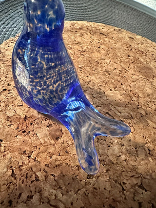 Bird Art Glass Splash Blue MTS