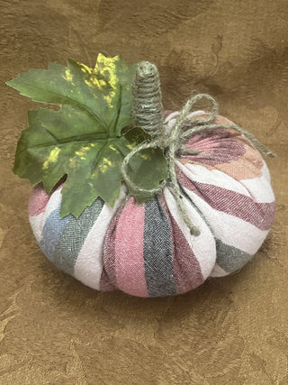 Handmade Fabric Striped Pumpkin 5” RSV|109942