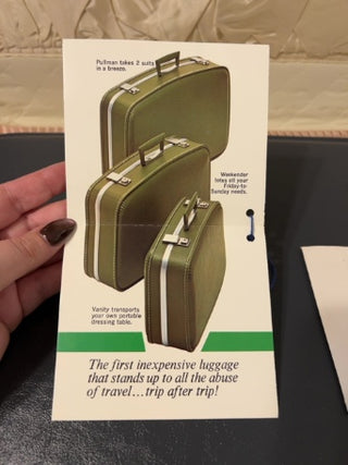 NEW W/KEYS Vintage SET OF 4 Fingerhut Lightweight Luggage Nesting Leather Luggage Set RARE