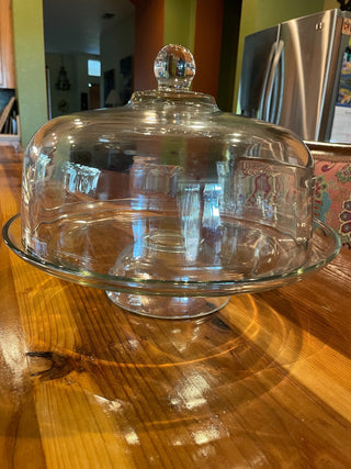 Glass Cake Stand and Dome ~MTS|130614