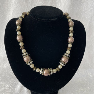 vintage style necklace w/ special bead caps RSV