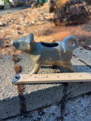 vintage stoneware cow-shaped creamer pitcher