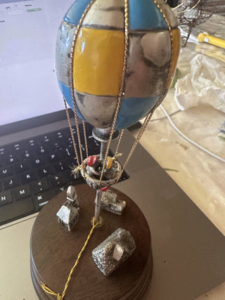 George Good Wind up Musical Pewter Hot Air Balloon Sculpture #62 VV MTS|71299