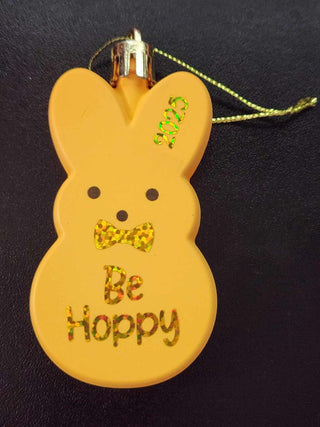 Easter Marshmallow bunny: Yellow Be Hoppy! 2025 For Easter Baskets, ,Egg Hunts, Ornaments, or decorations!|63619