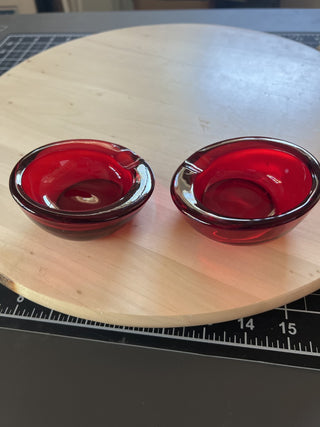 Viking MCM Ruby orb ashtray small SET OF 2 - RSV|104692