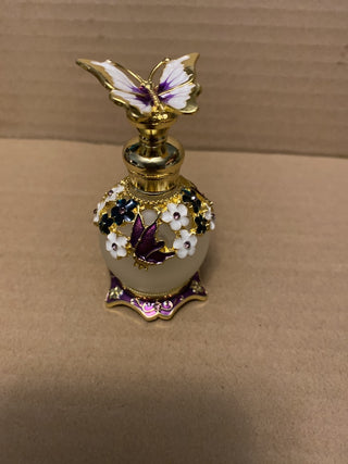 White Purple Butterfly 0.5 oz Perfume Bottle w/wand RSV|80857