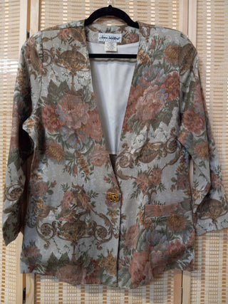 80s Joan Walters floral jacket, M, MTS|75883