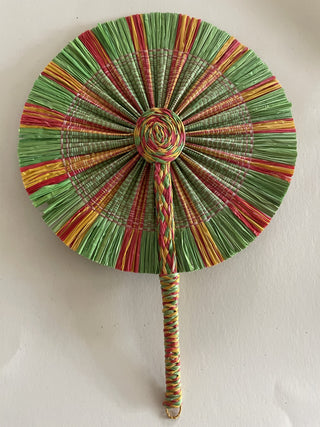 Raffia Fan Tricolor Green #49|24370