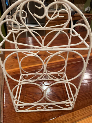 White Metal 4 Bottle Wine Rack ~MTS|111373