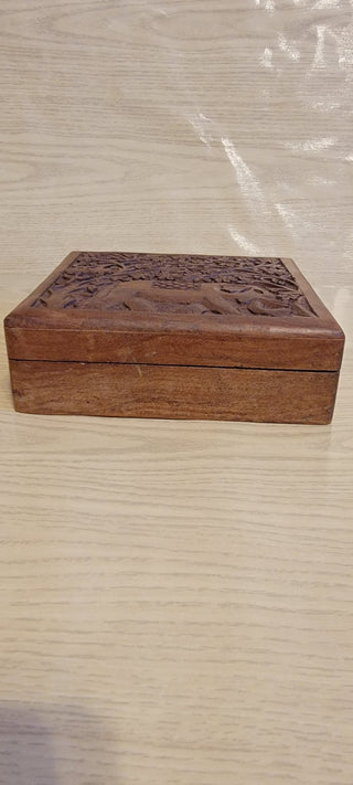 JMD- Antique India Wood Carved Spice Box- RSV|86361