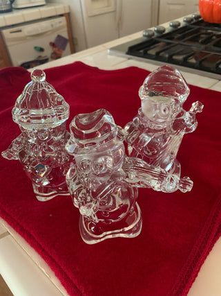 Mikasa snowman trip crystal set/3|126283