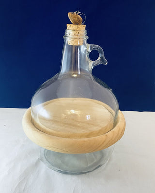 Vintage Glass and Wood Divided Jug Dome RCD