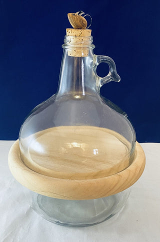 Vintage Glass and Wood Divided Jug Dome RCD