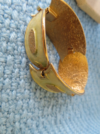 Mint green & gold color panel bracelet RCD|70710