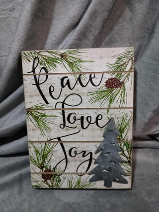 "Peace Love Joy" sign|124527