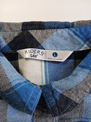 Flannel Blue & White Shirt, Large