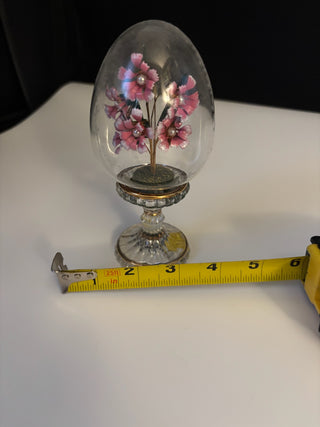 VTG Franklin Mint Egg Pink Flower