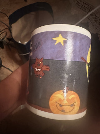 Vintage WCL Halloween Witch On Broom +Pumpkin+Bats + Black Cats + Trick Treaters Mug #62 VV MTS|110671
