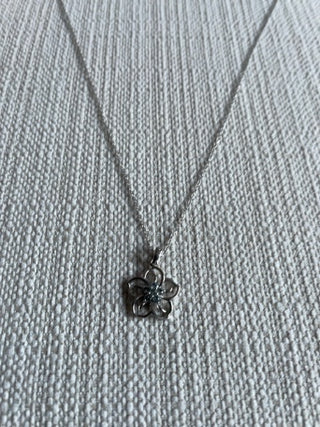 Silver 925 flower crystal necklace