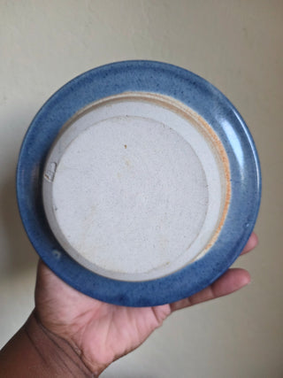 SALE - Studio Pottery - Blue Glaze - Chamberstick Candleholder