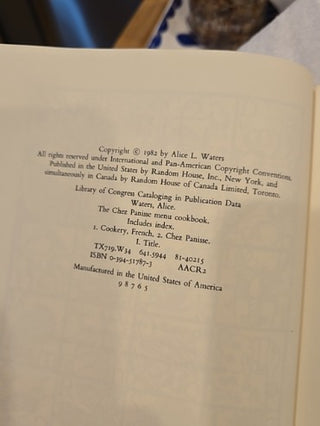 Chez Panisse Menu Cookbook.  RCD