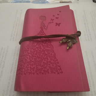 PINK faux leather junk journal  Butterfly dress