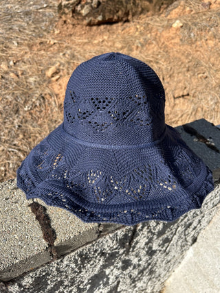 12F Hand Made Blue Woven Boho Hat O/S MTS|65176