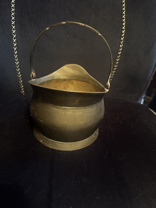 Vintage Brass Cauldron with handle 19th Century #47 VV MTS