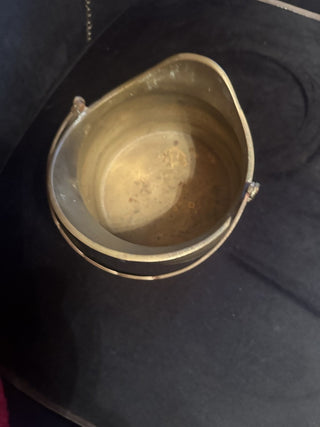 Vintage Brass Cauldron with handle 19th Century #47 VV MTS