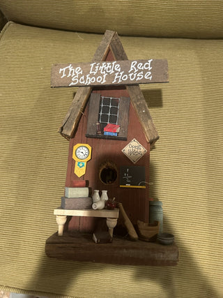 Little Red School House, wooden, colorful, decorative hanging birdhouse #62 VV MTS|65228
