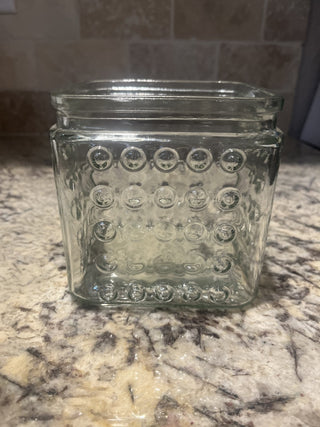 Square Glass Jar with Bumps RCD|72753